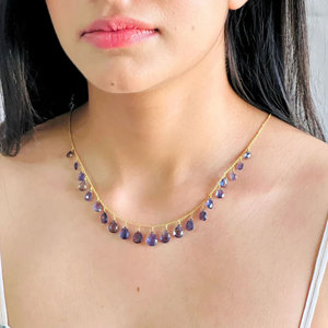 Collar Colgante de Amatista en Forma de Lágrima Hecho a Mano, Gema Morada, Cadena Dorada, Joyería Boho, Regalo para Mujer, HARI OM CREATIONS HOC - Product Image 5