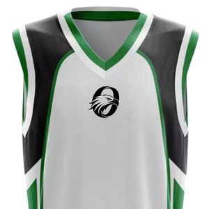 Camiseta de Baloncesto Personalizada Blanca, Verde y Negra, Uniforme Deportivo Transpirable sin Mangas, Ropa Deportiva de Secado Rápido, Fabricante OEM - Product Image 3