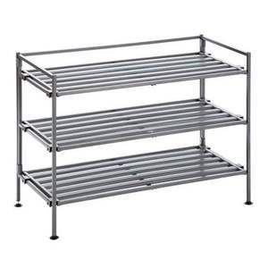 4 Tier Metal <b>Shoe</b> Rack Organizer Modern Freestanding Space Saving Grey <b>Shoe</b> Shelf For Closet Sturdy Footwear <b>Storage</b> Stand - Product Image 1