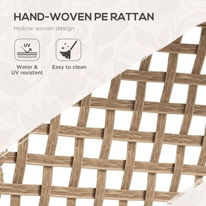 Set da Pranzo da Esterno in Vimini Resistente alle Intemperie, 5 Pezzi, con Foro per Ombrellone, Tavolo Beige, Sedie e Cuscini Inclusi - Product Image 4