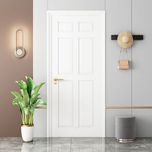 Porte en bois massif à 6 panneaux, porte standard, 24x80 pouces, sans kit de quincaillerie - Product Image 1