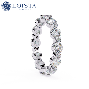 แหวนสัญญาแบบโซลิแทร์ทรงกลมเจียระไนบริลเลียนท์ ตัวเรือนทองคำ 18k 14k 9k พร้อมการตกแต่งคุณภาพสูง ราคาดีที่สุด - Product Image 3