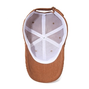 Gorro de Pana Unisex de Alta Calidad al por Mayor OEM, Gorra de Béisbol de 6 Paneles con Visera Curva y Correa Ajustable para Hombre y Mujer - Product Image 5