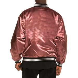 Blouson Bomber en Satin Sur Mesure 2026 pour Garçons et Hommes, Coupe-Vent en Toile avec Col Montant et Broderie Style Universitaire, Nouveau Modèle Tactique Décontracté - Product Image 3