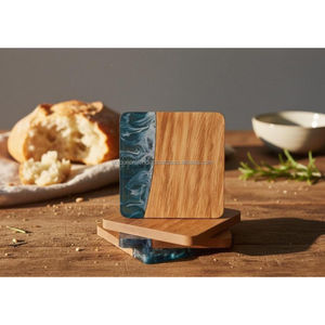 Résine en bois Smoky Fusion sous-verres élégant artistique verres élégant rustique décor de table moderne résine bois accessoires - Product Image 2