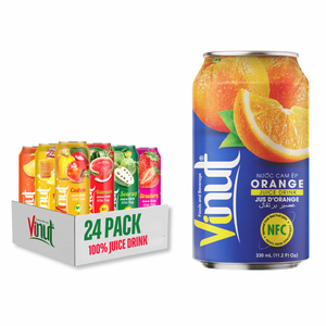 Jus d'orange fraîchement pressé, naturel, sans sucre ajouté, boisson aux fruits, canette en aluminium de 330 ml, pour les distributeurs en gros, en marque privée - Product Image 1
