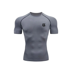 Short Sleeve Rash Guard Stretch Fabric Swim Shirt Beach Wear Short Sleeve Rash Guard Men Comfortable <b>Surf</b> Swim Shirt - Product Image 5