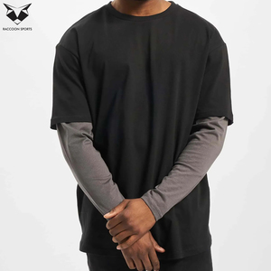Camiseta de Manga Larga con Doble Capa y Estampado, 100% Algodón, Estilo Nuevo, Fabricación Personalizada, Talla Grande, Secado Rápido para Hombre - Product Image 2