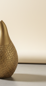 Vase à fleurs texturé en or mat de luxe moderne, forme de poire abstraite, décoration d'intérieur, vase décoratif pour salon, bureau - Product Image 2