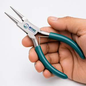 Pince à bec rond de précision pour bijoux, en acier inoxydable, outil de perlage et de torsion de fil avec poignées antidérapantes en PVC - Product Image 3