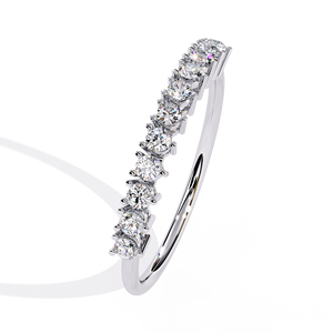 Women's Minimalist Stackable 18K Solid Gold Original Natural Round Diamond Cut Diamond Eternity Band Wedding <b>Ring</b> Set-Gift Party - Product Image 4