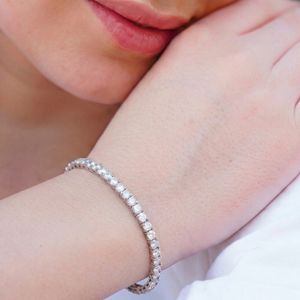 Pulsera de tenis clásica de oro rosa con diamantes cultivados en laboratorio para mujer Zyorio Jewels, chapada en plata de ley 925, regalo para bodas y fiestas - Product Image 1