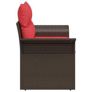 Sofá de jardín marrón con cojín 141 x 62 x 69 cm, muebles de exterior elegantes de poliratán - Product Image 5