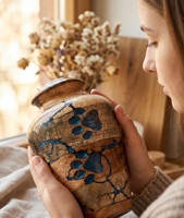 Urne funéraire personnalisée en bois pour animaux de compagnie, boîte commémorative gravée, urne de crémation écologique gravée sur mesure
