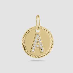 Custom Christian Lab Grown Diamond Initial Letter Charm 14K/18K Solid Gold Luxury Women's Gift Monogram <b>Name</b> Pendants Wholesale - Product Image 1