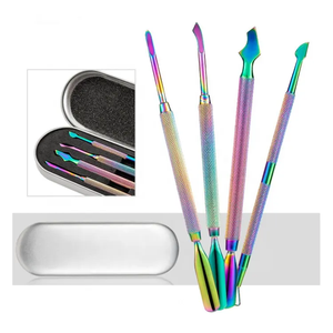 Juego profesional de empujadores de cutículas de acero inoxidable con mango antideslizante de buena calidad para manicura en salón, herramienta de eliminación de cutículas ANAAIF - Product Image 5