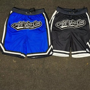 Pantalones cortos deportivos con logo personalizado para hombre, sublimados, de malla, de primera calidad. - Product Image 1