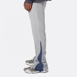 Pantalon de survêtement évasé personnalisé pour hommes avec ceinture élastique Pantalon de haute qualité décontracté à motif patchwork - Product Image 5