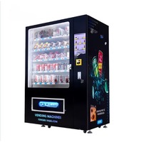 Distributeur automatique tactile combiné pour boissons en bouteille et snacks, idéal pour centres commerciaux, avec SDK, nettoyage automatique, surveillance à distance, paiement par pièces et code QR