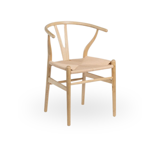 Chaise de salle à manger minimaliste en bois massif avec assise en corde, écologique et durable, pour appartement, maison, salle à manger, restaurant, hôtel - Product Image 2