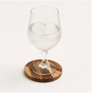 Handmade <b>Round</b> Wooden Coaster <b>Set</b> Of <b>4</b> with Modern Geometric Inlay Eco-Friendly Heat Resistant Drink Mats <b>For</b> Coffee Tableware - Product Image 6