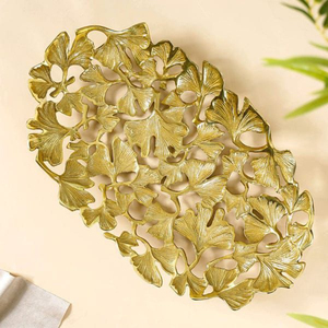 Bol décoratif en métal doré de haute qualité, motif feuille de Monstera, élégant design tropical, pour bijoux et fruits, idéal pour la maison et l'hôtel - Product Image 6