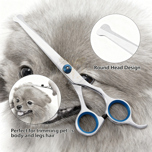 4 Pcs Portable Pet <b>Dog</b> Grooming <b>Scissors</b> Set 6.5" Tips Straight Curved Stainless Steel Sharp Blades Case Comb-Multifunctional - Product Image 3