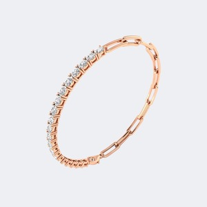 Bracelet de luxe en or 14 carats avec diamants de laboratoire ovales, 2,00 carats au total, couleur EF, pureté VS VVS, certifié, pour femme, bijou de mariage - Product Image 4