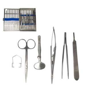 Juego básico de instrumentos quirúrgicos oftalmológicos de acero inoxidable con estuche, kit de cirugía veterinaria, calidad estadounidense y europea. - Product Image 1