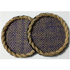 Ensemble de sous-verres en jute marron naturel et écologique fait à la main Ensemble de sous-verres en bordure de corde moderne tissé à partir de fibres naturelles pour toutes les occasions - Product Image 5