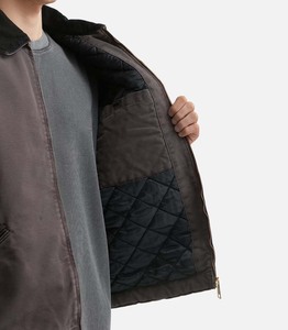 Veste de travail en toile de coton biologique 100% coton, coupe ample, style streetwear, fermeture éclair sur le devant - Product Image 4