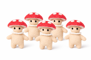 Juguete de Personaje de Hongo Hecho a Mano con Fieltro y Lana, con Gorro Rojo y Puntos Blancos, para Decoración Infantil de Interiores y Juego de Imitación - Product Image 4
