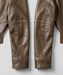 Blouson moto marron pour homme à col revers en cuir véritable, fermeture éclair intégrale, vêtement d'extérieur classique pour motard, fabricant de vêtements sur mesure - Product Image 5