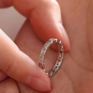 925 Sterling <b>Silver</b> Gold Adjustable Lab Grown Diamond <b>Statement</b> <b>Ring</b> Stylish Fine Jewelry Elegant Gift for Women - Product Image 4