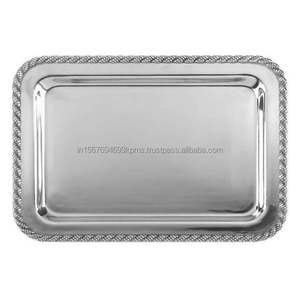 First Sigh Attractive Metal Multifunctional <b>Tray</b> Rectangular Shaped New Style Serving <b>Tray</b> for Breakfast Lunch and <b>Dinner</b> Uses - Product Image 6