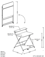 Mesa plegable Lumetal para interiores y exteriores con 1 estante, color madera y tablero de partículas metálicas, de Vietnam, ODM