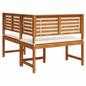 Silla de jardín de madera maciza de acacia, 55,12 x 39,37 x 35,83 pulgadas, banco de patio marrón - Product Image 6