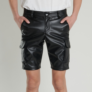Men's <b>White</b> <b>Cargo</b> Shorts Mid Waist Button Fly Casual Style With Pockets Breathable Cotton Fabric - Product Image 4