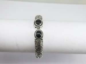 Black Onyx Oval Gemstone Bangle 925 Sterling <b>Silver</b> Adjustable <b>Cuff</b> Handmade Statement Jewelry Gift For Women - Product Image 6