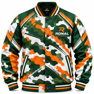 Custom Baseball Varsity <b>Jacket</b> With Embroidered Team Logo Front Back Wool Leather Sleeves Wholesale OEM Streetwear Unisex Fit XL - Product Image 1