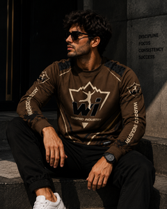 เสื้อสเวตเชิ้ตคอกลมพิมพ์ลายซับลิเมชั่นสีน้ำตาลสำหรับผู้ชายจาก Warpro Industry ทรงปกติ สวมใส่สบายๆ ในฤดูใบไม้ร่วง - Product Image 4