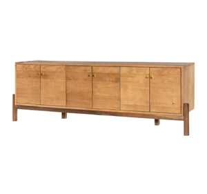 Aparador de TV de Diseño Premium de Mediados de Siglo, en Madera de Teca Natural, Mueble para Comedor, Bufetera, Consola Grande para Equipos Multimedia - Product Image 2