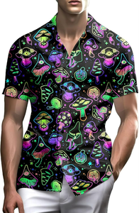 Chemise homme à manches courtes, imprimé plage, élastique, décontractée, boutonnée, été, vacances, colorée, légère, haut pour homme, chemise de plage pour la natation - Product Image 5