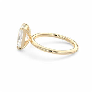 Lab Grown Diamond Emerald Cut Solitaire <b>Ring</b> Minimal Engagement <b>Ring</b> 14K 18K Gold Classic <b>Thin</b> Band Diamond <b>Ring</b> - Product Image 6