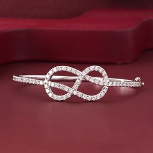 14K Gold Lab Grown Diamond Infinity <b>Bangle</b> <b>Bracelet</b> 2.27 CT Micro Pave Gift/Engagement - Product Image 1
