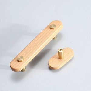 High-end Luxury Modern Natural <b>Walnut</b> and Oak Handle Cupboard Wardrobe Dresser <b>Drawer</b> Pulls Cabinets Kitchen <b>Drawer</b> Knob - Product Image 5