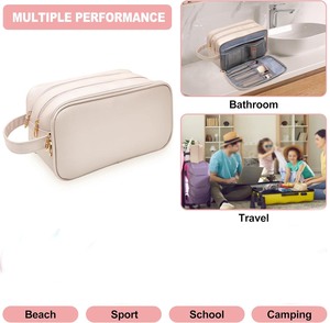 Travel Toiletry <b>Bag</b> Women Water-resistant Genuine Leather Organizer Leather <b>Make</b> <b>Up</b> <b>Bag</b> for Toiletries Accessories Gifts for Her - Product Image 5