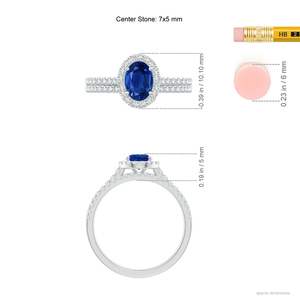 Anillo de Compromiso y Boda de Oro Sólido de 14K con Zafiro Azul Clásico y Diamantes, Joyería Fina Hecha a Mano y Personalizada - Product Image 4