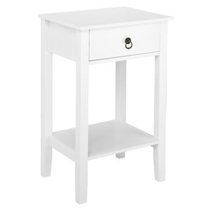 Comodino Bianco a Due Ripiani RT con Cassetto per Arredamento Camera da Letto - Product Image 3