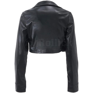<b>Women</b> Crop Top Leather <b>Jackets</b> <b>Lightweight</b> Fashion <b>Jacket</b> Trendy <b>Women</b> Crop Top Leather <b>Jackets</b> - Product Image 2